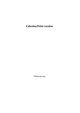 Calculus/Print Version
