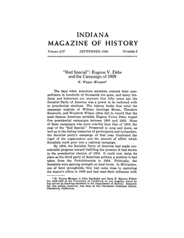 INDIANA MAGAZINE of HISTORY Volume LIV SEPTEMBER 1958 NUMBER3