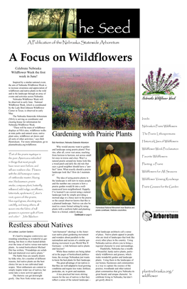 A Focus on Wildflowers Celebrate Nebraska Wildflower Week the First Week in June!