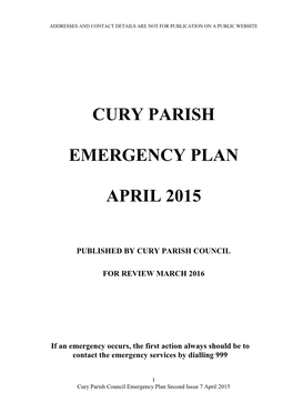 Cury Parish Emergency Plan April 2015