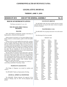 Commonwealth of Pennsylvania Legislative