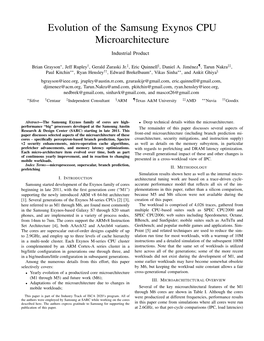 Evolution of the Samsung Exynos CPU Microarchitecture