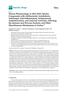 Marine Pharmacology in 2012–2013