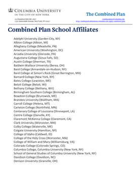 Combined Plan School Affiliates