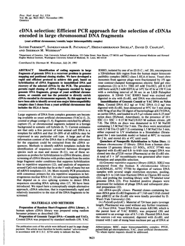 Efficient PCR Approach for the Selection of Cdnas Encoded In