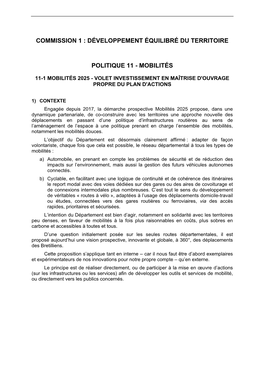 Mobilités 2025 - Volet Investissement En Maîtrise D'ouvrage Propre Du Plan D'actions