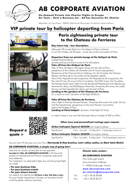 VIP Helicopter Paris Sightseeing Private Tour