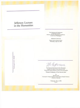 Jefferson Lecture in the Humanities