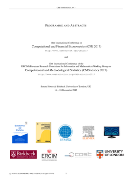 Computational and Financial Econometrics (CFE 2017)