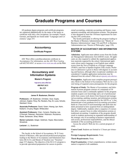 Graduate Programs and Courses