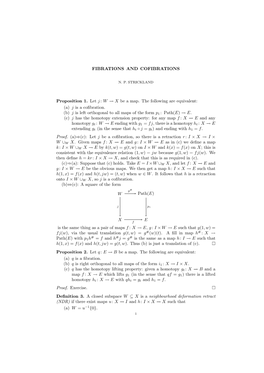 FIBRATIONS and COFIBRATIONS Proposition 1. Let J