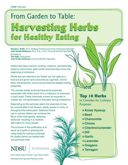 From Garden to Table: Harvestingharvesting Herbsherbs Forfor Healthyhealthy Eatingeating