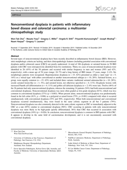 Nonconventional Dysplasia in Patients with Inflammatory Bowel Disease