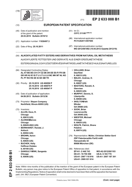 Alkoxylated Fatty Esters and Derivatives from Natural