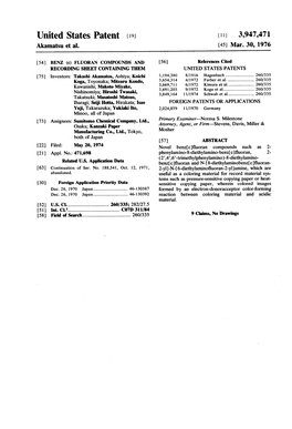 United States Patent (19) (11) 3,947,471 Akamatsu Et Al