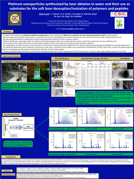 Synthesis of Platinum Nanoparticles and the Study of Their Efficiency As Substrates for Laser Desorption/Ionization (LDI) of Model Analytes