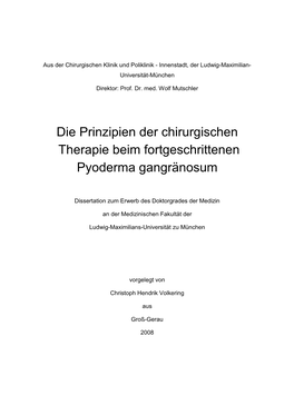 Die Prinzipien Der Chirurgischen Therapie Beim Fortgeschrittenen