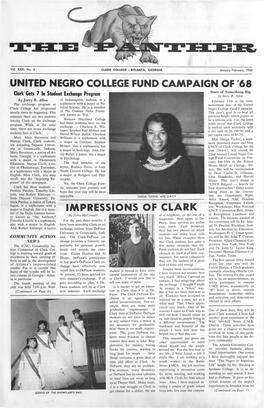 United Negro College Fund Campaign of '6 Impressions of Clark