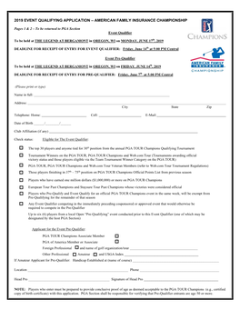 2019 Event Qualifying Application – American Family Insurance Championship