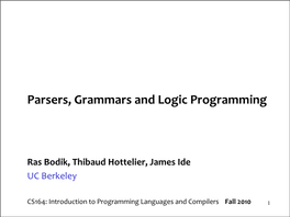 CS164: Introduction to Programming Languages and Compilers Fall 2010 1