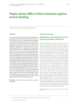 Poplar Clones Differ in Their Resistance Against Insects Feeding