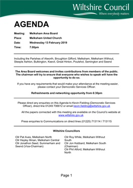 (Public Pack)Agenda Document for Melksham Area
