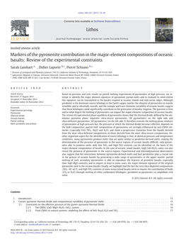 Markers of the Pyroxenite Contribution in the Major-Element Compositions of Oceanic Basalts: Review of the Experimental Constraints