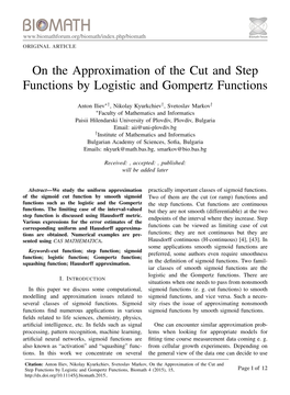 On the Approximation of the Cut and Step Functions by Logistic and Gompertz Functions