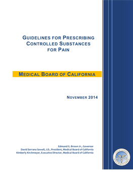 Guidelines for Pre Scribing Controlled Subs Tances for Pain