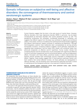 Somatic Influences on Subjective Well