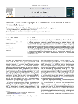 Nerve Cell Bodies and Small Ganglia in the Connective Tissue Stroma of Human Submandibular Glands