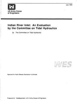 Indian River Inlet: an Evaluation by the Committee Cm Tidal Hydraulics