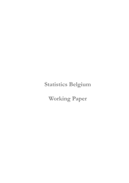 Statistics Belgium Working Paper