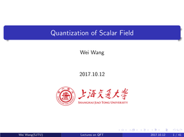 Quantization of Scalar Field
