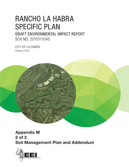 Rancho La Habra Specific Plan Draft Environmental Impact Report Sch No