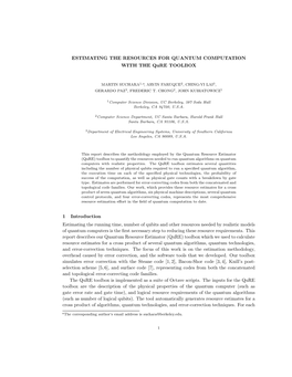 Estimating the Resources for Quantum Computation with the Qure Toolbox