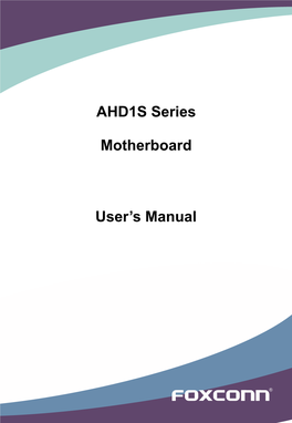 AHD1S Series Motherboard User's Manual