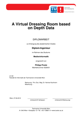 A Virtual Dressing Room Based on Depth Data