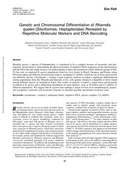 Siluriformes, Heptapteridae) Revealed by Repetitive Molecular Markers and DNA Barcoding