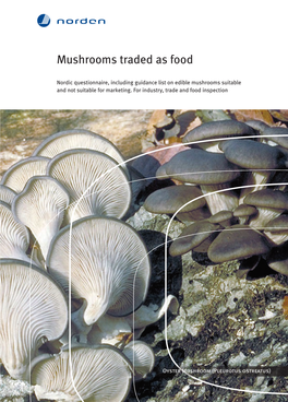 Mushrooms Traded As Food