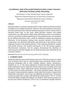 A Preliminary Study of the Graded Dental Porcelain Ceramic Structures