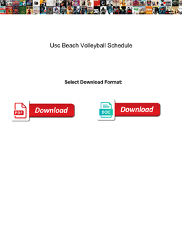 Usc Beach Volleyball Schedule