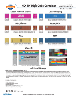 HO 40' High-Cube Container