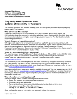 Frequently Asked Questions About Evidence of Insurability for Applicants