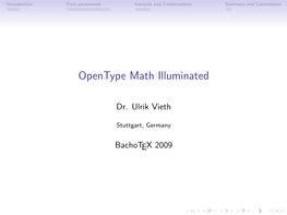 Opentype Math Illuminated