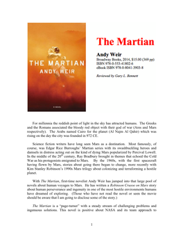 A Review of the Martian by Andy Weir