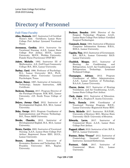 Directory of Personnel
