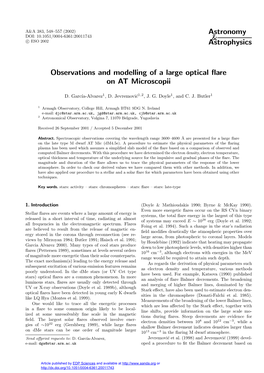 Observations and Modelling of a Large Optical Flare on at Microscopii