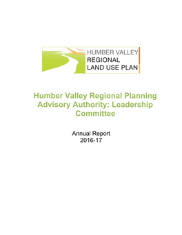 Humber Valley Regional Planning Advisory Authority: Leadership Committee