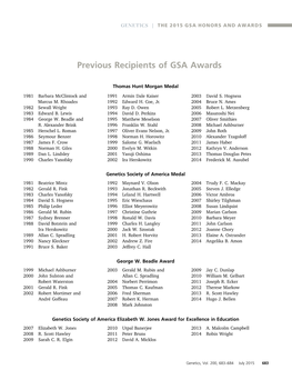 Previous Recipients of GSA Awards